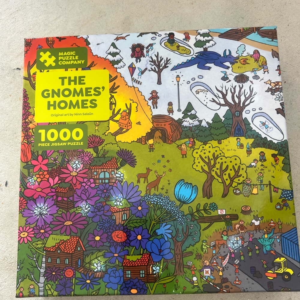 Vibrant Gnomes' Homes 1000 Piece Puzzle